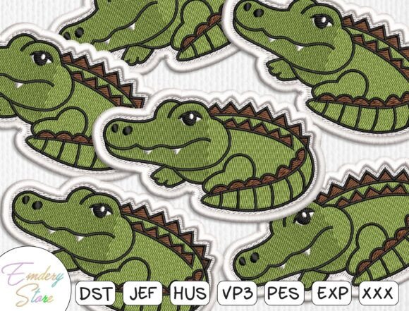Alligator Patch Embroidery Design