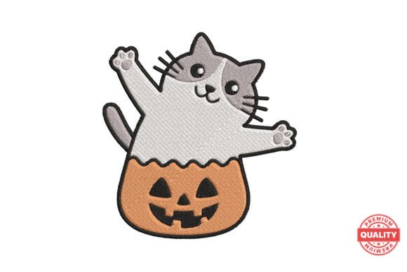 Cat in Pumpkin Bucket Embroidery Review