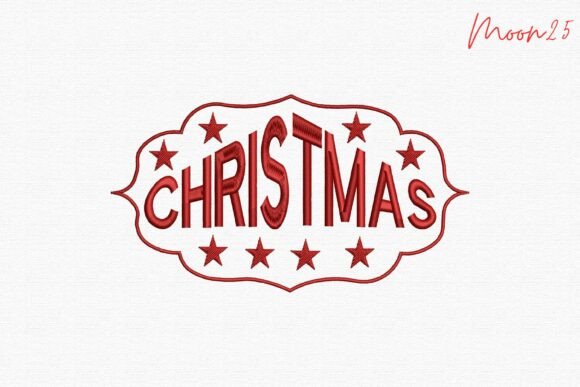 Christmas Badge Text Embroidery Design Review