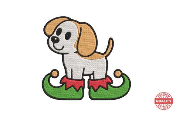 Christmas Dog in Elf Shoes Embroidery Review