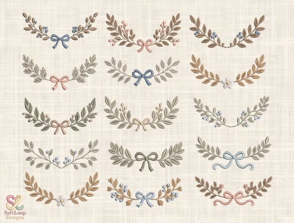 Custom Floral Wreath Embroidery Bundle
