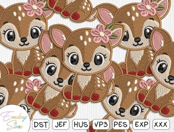 Cute Deer Embroidery Patch Design Review for Boutique Sweatshirts