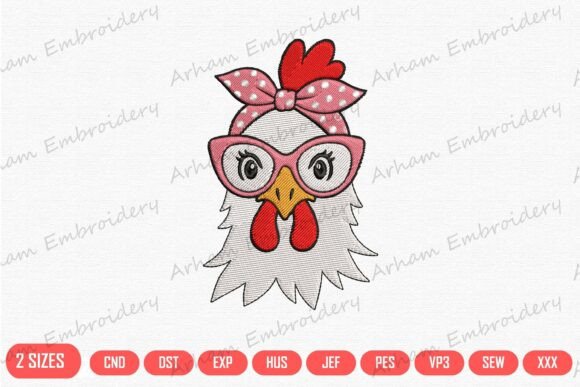 Cute Hen with Pink Glasses Embroidery Review for Seasonal Projects