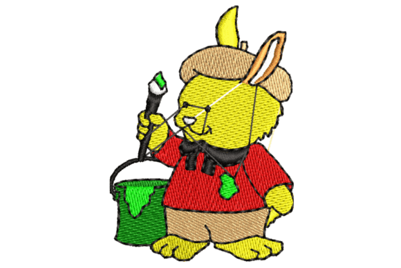 Cute Rabbit Painter Embroidery Design Review