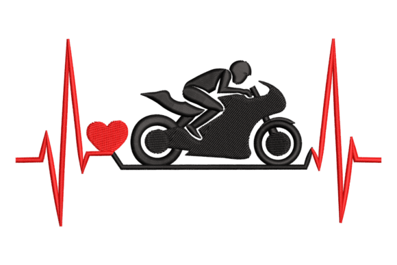 Heartbeat Motorcycle Rider Embroidery Review