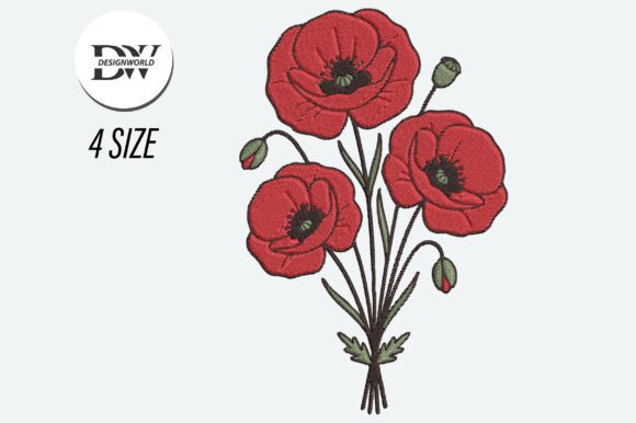 Red Poppy Flower Embroidery Design Review for Seasonal Use