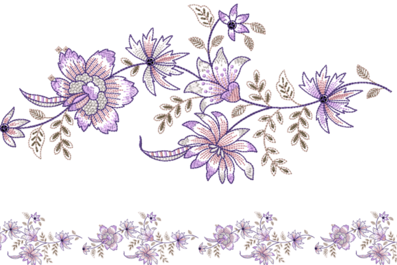 Review: Floral Embroidery Border Design for Apparel