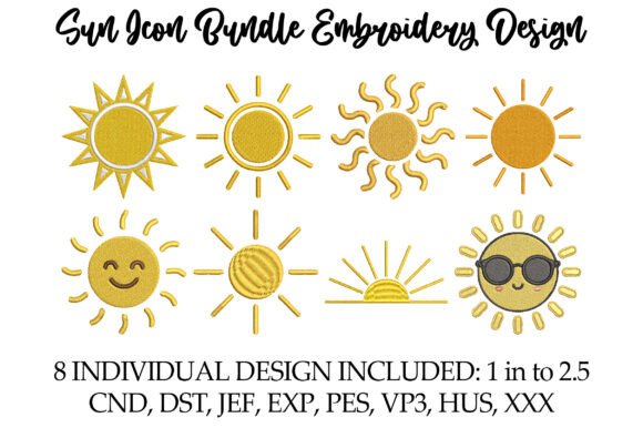 Sun Icon Bundle Embroidery Design Review