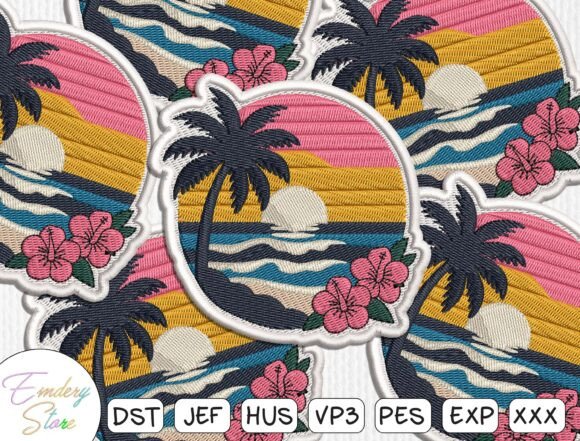 Sunset Tropical Beach Embroidery Patch Review