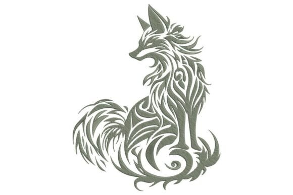 Tribal Fox in Sage Green Embroidery Design Review