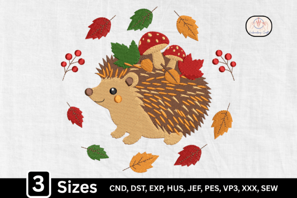 Woodland Cute Autumn Hedgehog Embroidery Design Review